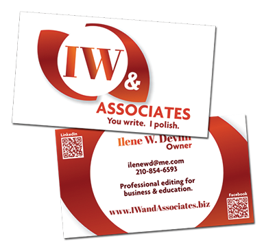 IW & Associates Logo - Penguin Suits designed this logo and business card for Ilene W. Devlin. 